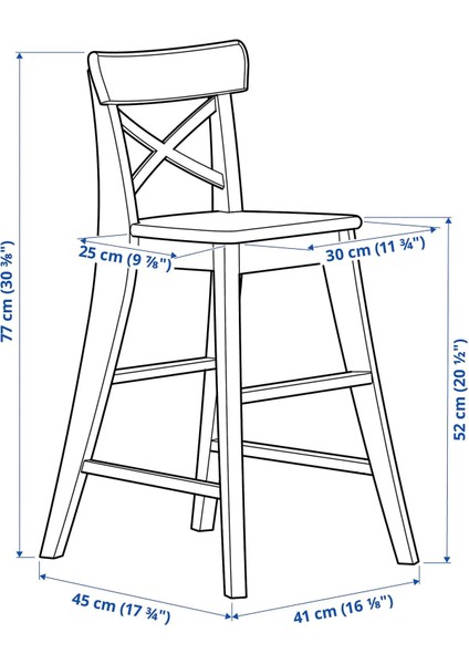 Ingolf Çocuk Sandalyesi Beyaz 77 Cm fiyatları