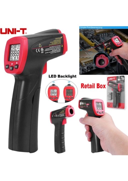 Unı-T UT300S Infrared Lazer Termometre Kızılötesi Temassız Sıcaklık Ölçer 153*108*40MM fiyatları