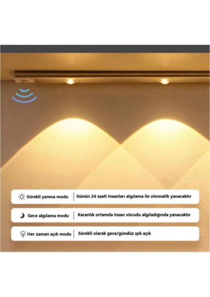 Hareket Sensörlü - Dekoratif Gece Lambası - USB Şarjlı LED Aydınlatma Siyah Kasa 40CM Şarjlı Dolap L modelleri