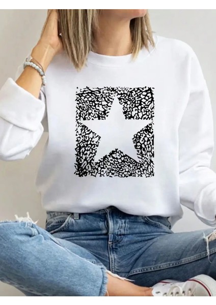 Premium Oversize Kesim Uzun Kollu Baskılı Sweatshirt