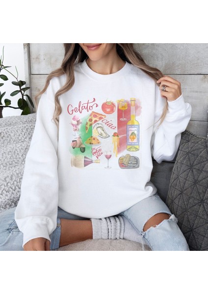 Premium Oversize Kesim Uzun Kollu Baskılı Sweatshirt