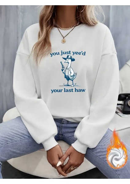 Premium Oversize Kesim Uzun Kollu Baskılı Sweatshirt