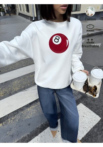 Premium Oversize Kesim Uzun Kollu Baskılı Sweatshirt