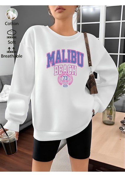 Premium Oversize Kesim Uzun Kollu Baskılı Sweatshirt