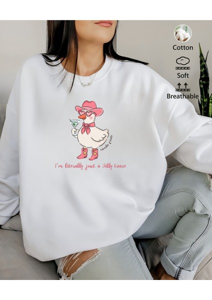 Premium Oversize Kesim Uzun Kollu Baskılı Sweatshirt