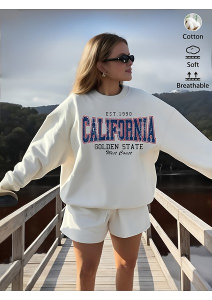 Premium Oversize Kesim Uzun Kollu Baskılı Sweatshirt