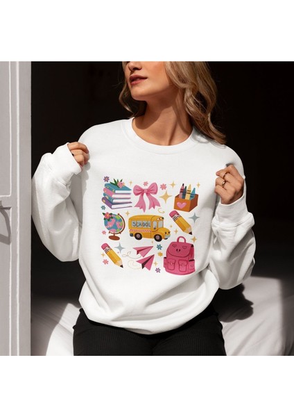 Premium Oversize Kesim Uzun Kollu Baskılı Sweatshirt