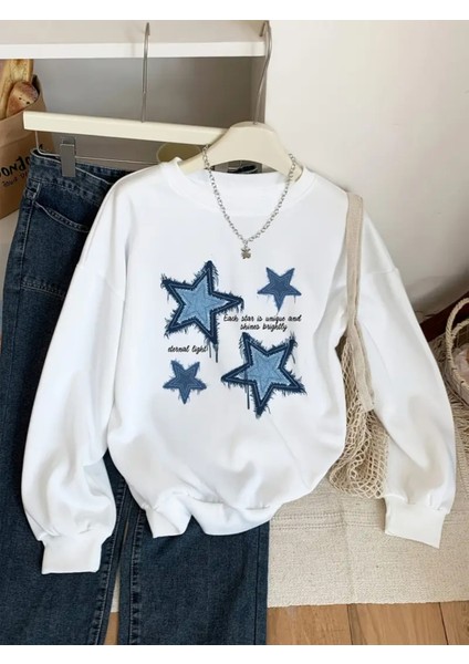 Premium Oversize Kesim Uzun Kollu Baskılı Sweatshirt