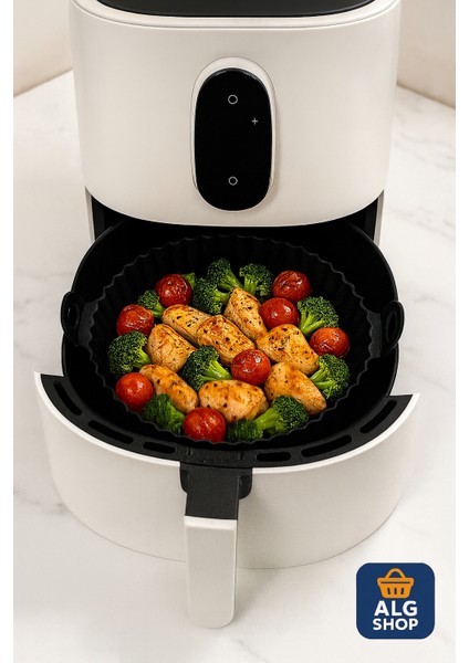 Siyah Çok Amaçlı Airfryer Silikon Kabı Dayanıklı, Isıya Dayanıklı, Kolay Kullanım fiyatları