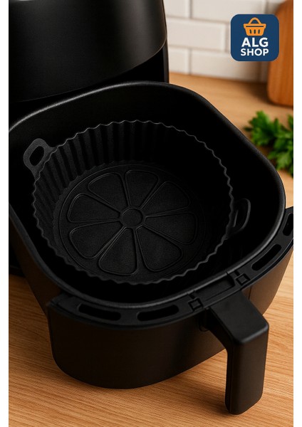 Siyah Çok Amaçlı Airfryer Silikon Kabı Dayanıklı, Isıya Dayanıklı, Kolay Kullanım indirimleri