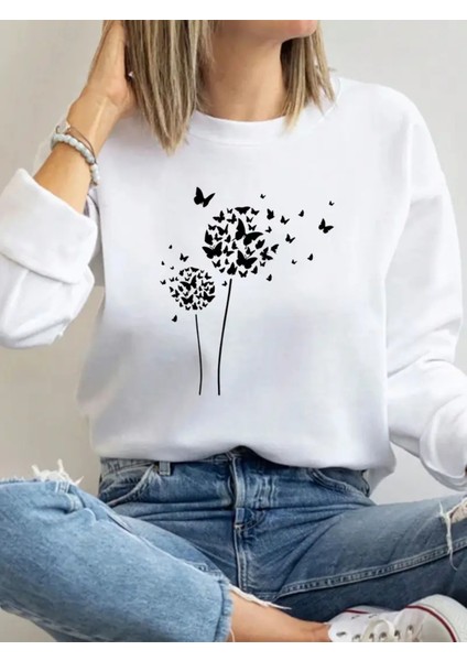 Premium Oversize Kesim Uzun Kollu Baskılı Sweatshirt