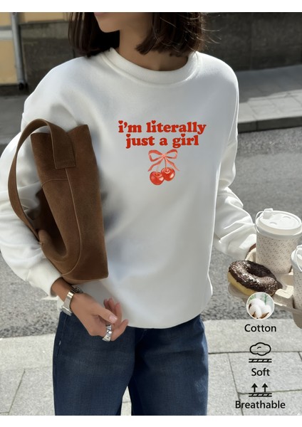 Premium Oversize Kesim Uzun Kollu Baskılı Sweatshirt