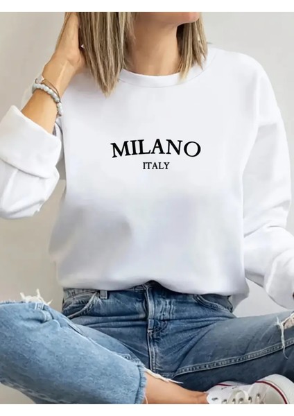 Premium Oversize Kesim Uzun Kollu Baskılı Sweatshirt