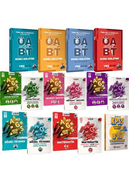 2026 Meb Ags Öabt Türk Dili ve Edebiyatı Öğretmenliği Konu Anlatım-Ags Ders Notu ve Soru Bankası Set