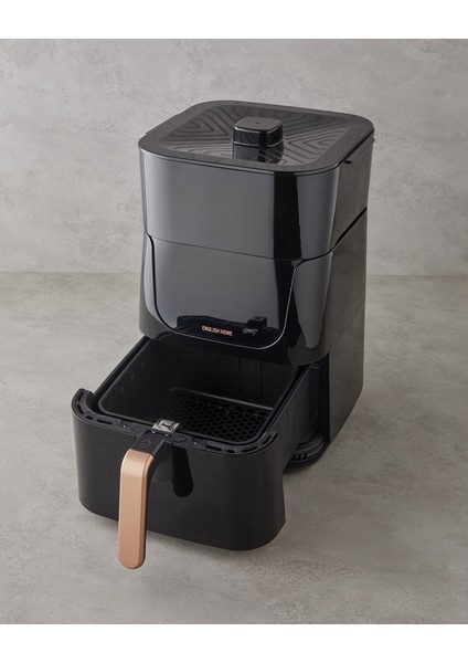 Sıcak Tutma Hazneli 1500W Xl Airfryer, Siyah-Bakır Renk, Sağlıklı ve Lezzetli Pişirme