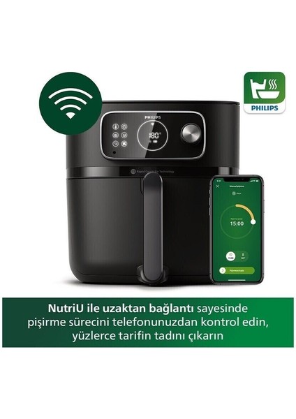 Geniş Kapasiteli ve Akıllı Uzaktan Bağlantılı Kombi Fırın, Siyah