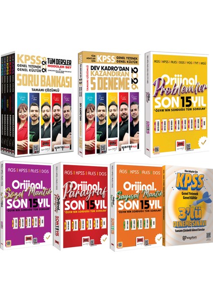 2026 Kpss Soru Bankası 5 Kitap-5 Deneme-Sözel-Sayısal Mantık-Paragraf-Problemler Çıkmış Sorular