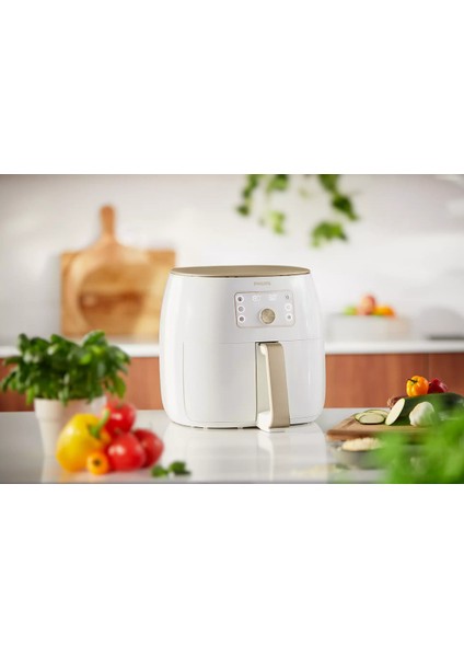 Geniş Aile Boyu Yağsız Fritöz, 2225W, Beyaz, Rapid Air Teknolojisi