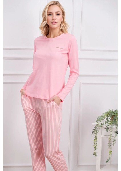 Kadın Giyim Pamuklu & Modal Çizgi Detaylı Pijama Takımı indirimleri