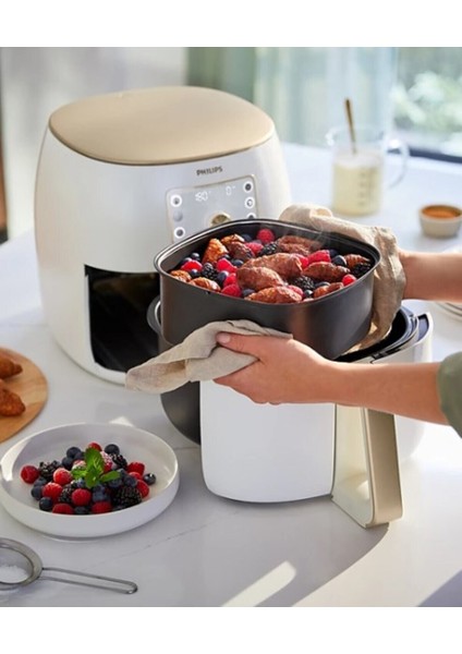 Geniş Hazneli 7,3 Litre Airfryer ve Fritöz, Yıkanabilir Sepetli, Beyaz fiyatları