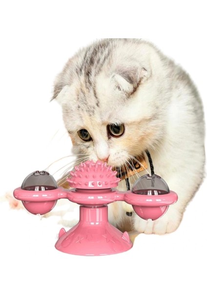 Pet Malzemeleri Vantuzlu Fırıldak Toplu Dönen Şeffaf Depo Tasarım Interaktif Kedi Oyuncağı (4887) modelleri