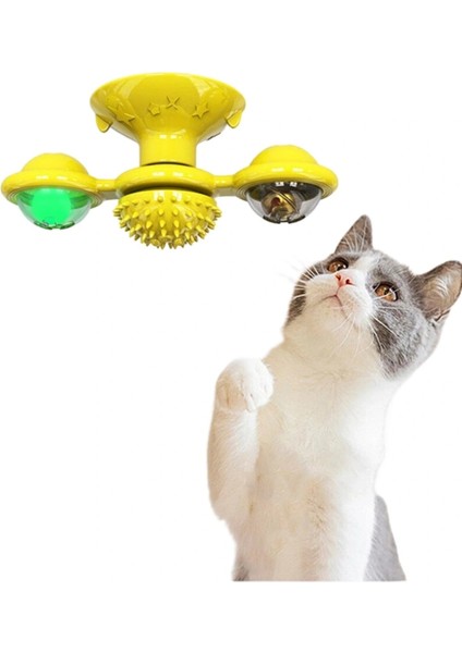 Pet Malzemeleri Vantuzlu Fırıldak Toplu Dönen Şeffaf Depo Tasarım Interaktif Kedi Oyuncağı (4887) fırsatları