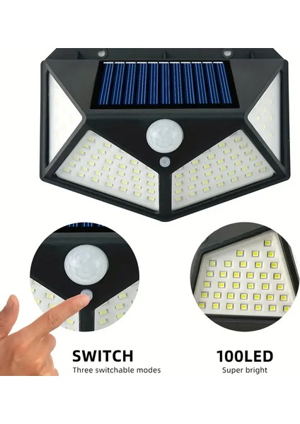 100 LED Güneş Duvar Lambası Açık Güneş Lambası (5263) modelleri