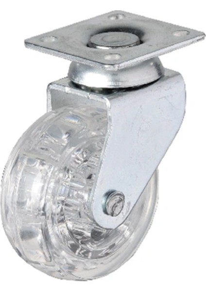 Hts 325 - 50X20 mm Şeffaf Makaralı Tablalı Teker 4 Adet