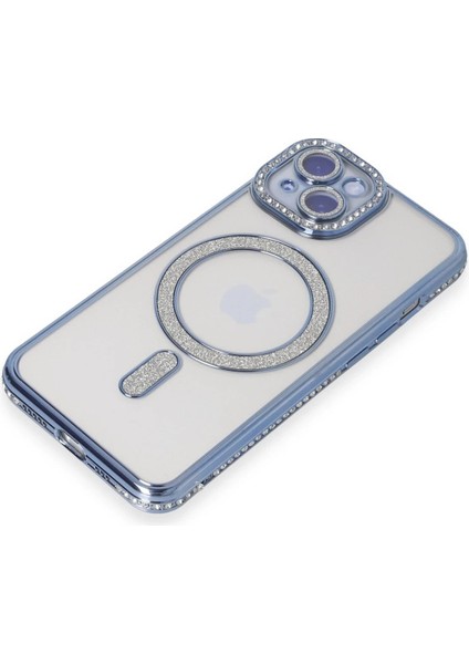 iPhone 15 Kılıf Joke Simli Magneticsafe Kılıf - Mavi - BRF14485-2302 modelleri
