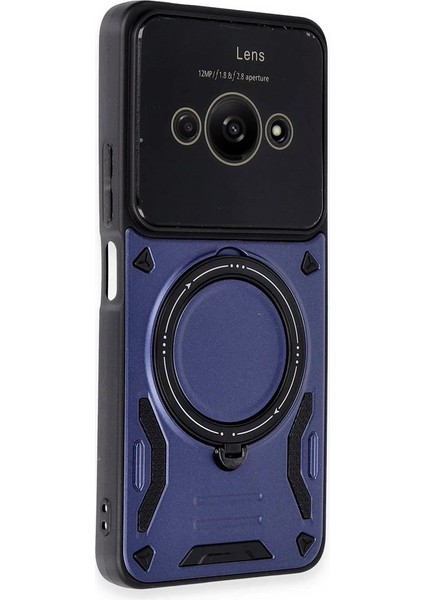 Xiaomi Poco C61 Kılıf Joy Lens Standlı Kapak - Lacivert - BRF17166-8113 fiyatları