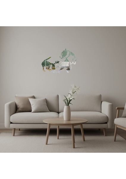 Oyunbaz Köpekler Dekoratif Aynalı Tablo - BRF15204-4482