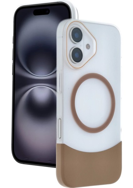Apple iPhone 16 Velar Magsafe Kapak - Çöl Titanyum - BRF14505-5087