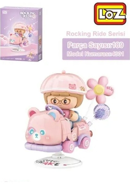 Nessiworld LZ-4301 Loz Pembe Ayı Sallanma Sürüşü 189 Parça Block Oyuncak