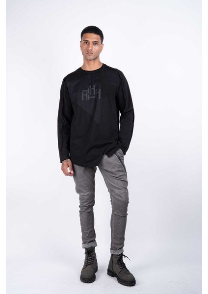 Erkek Regular Fit Uzun Kollu Siyah Sweat indirimleri