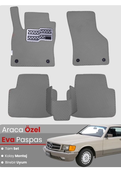 Mercedes Benz Sel (1979-1991) Uyumlu Eva Paspas Tam Set – Araca Özel Tasarım, Su Geçirmez