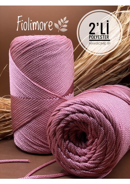 2`li Paket Polyester Makrome Ip (400 GRAM-460 Metre) No:4 Çanta Ipi Supla Ipi A.kalite