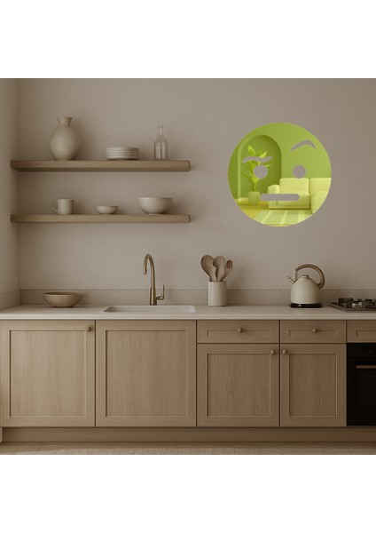 Kaldırılmış Kaşlı Emoji Dekoratif Altın Aynalı Tablo - BRF13114-6021 modelleri