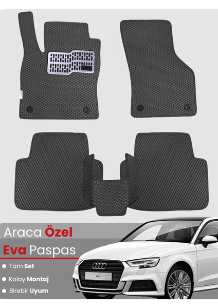 Audi A3 Hatchback (2013-2020) Uyumlu Eva Paspas Tam Set–araca Özel,su Geçirmez,kolay Montaj
