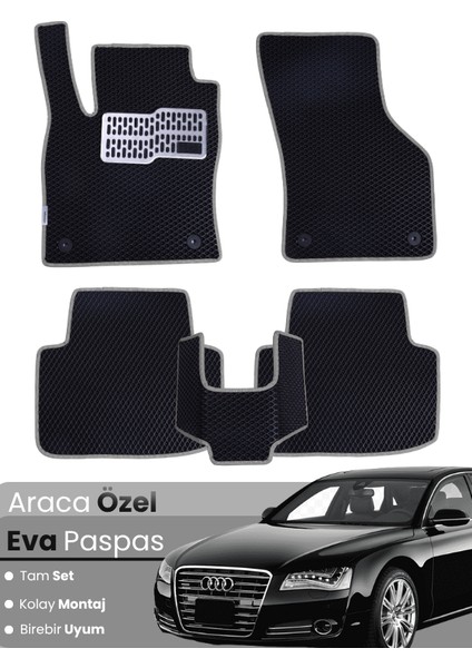 Audi A8 (2009-2017) Uyumlu Eva Paspas Tam Set–araca Özel,su Geçirmez,hızlı ve Kolay Montaj
