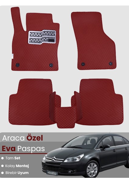 Citroen C4 (2004-2010) Uyumlu Eva Paspas Tam Set–araca Özel,su Geçirmez,hızlı ve Kolay Montaj