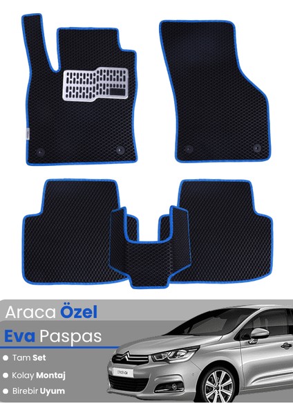 Citroen C4 (2011-2018) Uyumlu Eva Paspas Tam Set–araca Özel,su Geçirmez,hızlı ve Kolay Montaj