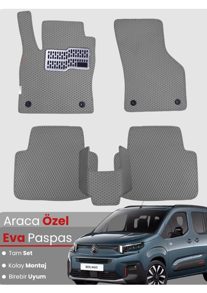 Citroen Berlingo (2024-2025) Uyumlu Eva Paspas Tam Set–araca Özel,su Geçirmez,kolay Montaj