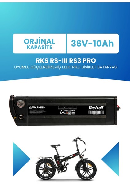 Rks Rs-Iıı Rs3 Pro Uyumlu 36V 10AH Güçlendirilmiş Elektrikli Bisiklet Bataryası