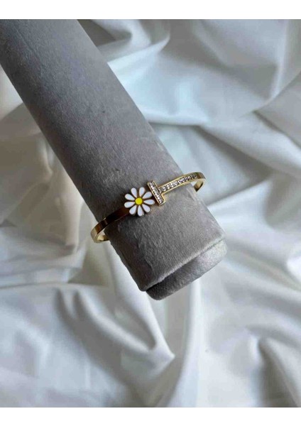 Gold Taşlı Papatya Model Çelik Kelepçe fiyatları