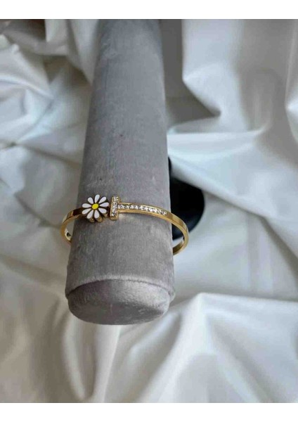 Gold Taşlı Papatya Model Çelik Kelepçe fırsatları