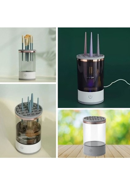 USB Şarjlı Makyaj Fırçası Temizleyici Aparat Hızlı Kurutmalı, Çok Yönlü Fırça Temizleyici