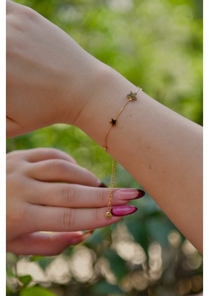 Küçük Orta Büyük Sıralı Yıldız Zirkon Taş Model Kadın Çelik Bileklik fiyatları