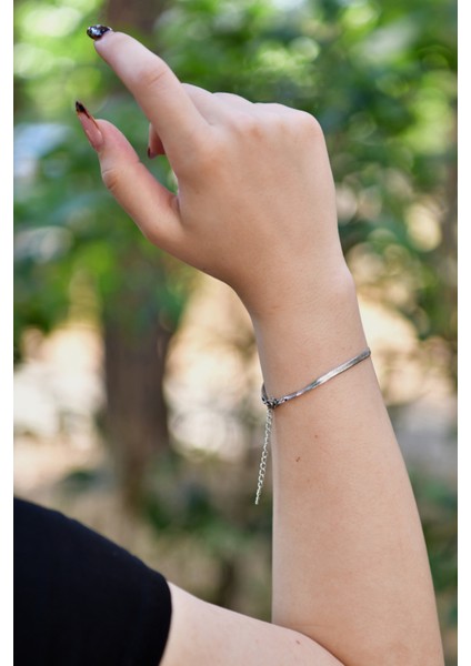 Italyan Ezme Model Unisex Çelik Zincir Bileklik 3 mm modelleri