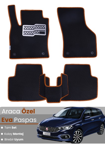 Fiat Egea Stationwagon (2017-2025) Uyumlu Eva Paspas Tam Set–araca Özel,su Geçirmez