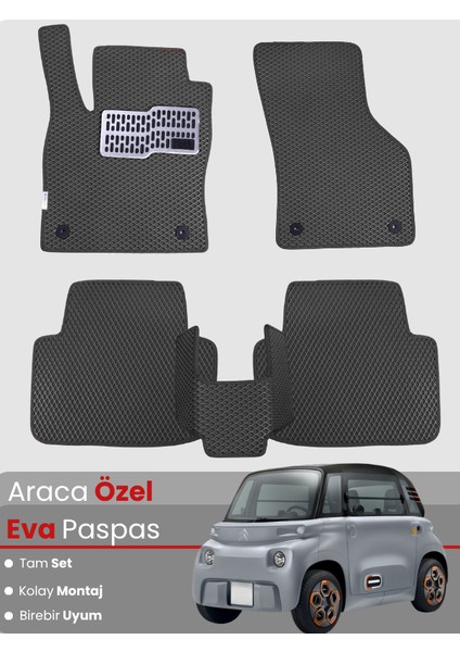 Citroen Ami (2020-2025) Uyumlu Eva Paspas Tam Set–araca Özel,su Geçirmez,kolay Montaj